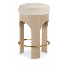 Bocceli Cream Velvet Upholstered Counter Stool