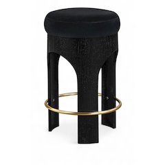 Bocceli Black Velvet Upholstered Counter Stool