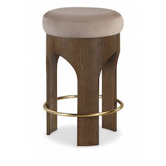 Bocceli Taupe Velvet Upholstered Counter Stool