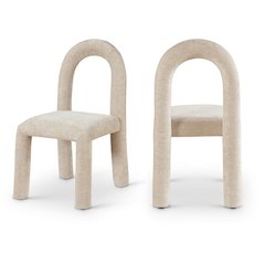 Amari Beige Chenille Fabric Dining Chair, Set of 2