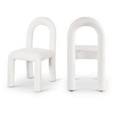 Amari Cream Chenille Fabric Dining Chair, Set of 2