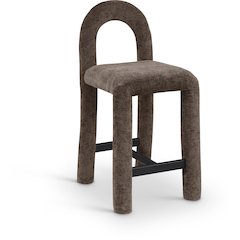Amari Brown Chenille Fabric Stool