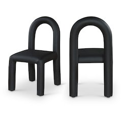 Amari Black Vegan Leather Dining Chair, Set of 2