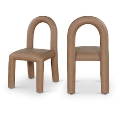 Amari Brown Vegan Leather Dining Chair, Set of 2