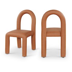 Amari Cognac Vegan Leather Dining Chair, Set of 2