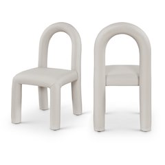 Amari Taupe Vegan Leather Dining Chair, Set of 2