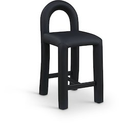 Amari Black Vegan Leather Stool