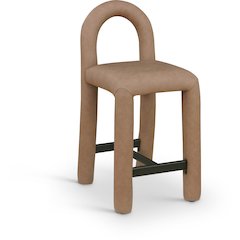 Amari Brown Vegan Leather Stool