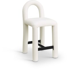 Amari Cream Vegan Leather Stool