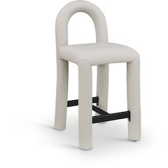Amari Taupe Vegan Leather Stool