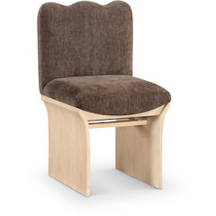 Shaw Brown Chenille Fabric Upholstered Dining Chair