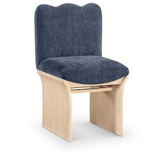 Shaw Navy Chenille Fabric Upholstered Dining Chair