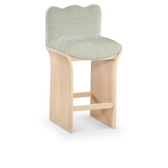 Shaw Mint Chenille Fabric Upholstered Counter Stool