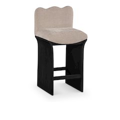 Shaw Beige Chenille Fabric Upholstered Counter Stool