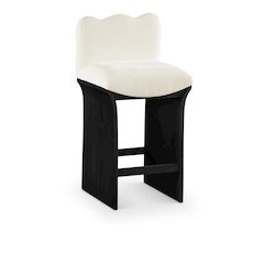 Shaw Cream Chenille Fabric Upholstered Counter Stool