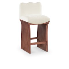 Shaw Cream Chenille Fabric Upholstered Counter Stool
