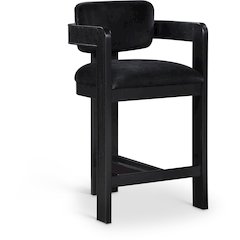 Sacha Black Velvet Stool