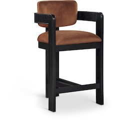 Sacha Cognac Velvet Stool