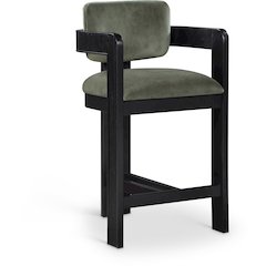 Sacha Green Velvet Stool