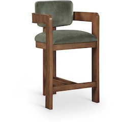 Sacha Green Velvet Stool