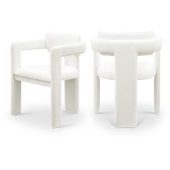 Brenda Cream Chenille Fabric Dining Chair, Set of 2