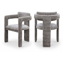 Brenda Grey Chenille Fabric Dining Chair, Set of 2