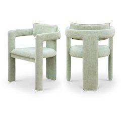 Brenda Mint Chenille Fabric Dining Chair, Set of 2