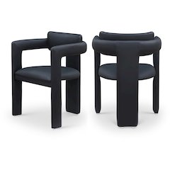 Brenda Black Vegan Leather Dining Chair, Set of 2