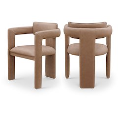 Brenda Brown Vegan Leather Dining Chair, Set of 2