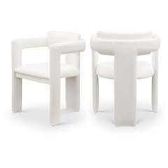 Brenda Cream Vegan Leather Dining Chair, Set of 2