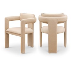 Brenda Tan Vegan Leather Dining Chair, Set of 2