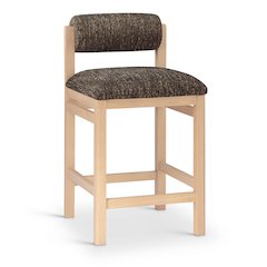 Roundhill Brown Linen Textured Fabric Upholstered Counter Stool