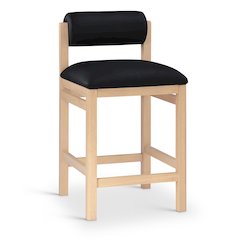 Roundhill Black Vegan Leather Upholstered Counter Stool