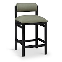 Roundhill Green Vegan Leather Upholstered Counter Stool