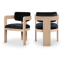 Sacha Black Velvet Dining Chair, Set of 2