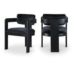 Sacha Black Velvet Dining Chair, Set of 2