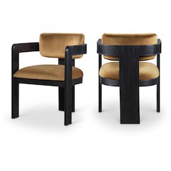 Sacha Saddle Velvet Dining Chair, Set of 2