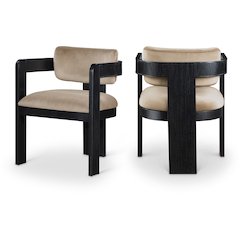 Sacha Taupe Velvet Dining Chair, Set of 2