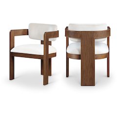 Sacha Cream Velvet Dining Chair, Set of 2