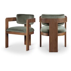 Sacha Green Velvet Dining Chair, Set of 2
