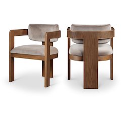 Sacha Taupe Velvet Dining Chair, Set of 2