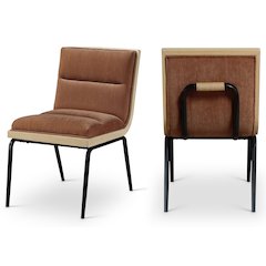 Viceroy Cognac Fabric Upholstered Dining Chair, Set of 2