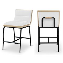 Viceroy Cream Fabric Upholstered Counter Stool, Set of 2