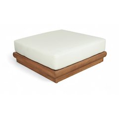 Mirella White Water Resistant Fabric Patio Ottoman