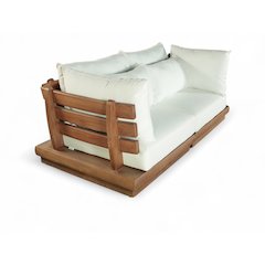 Mirella 76" White Water Resistant Fabric 2pc Patio Loveseat