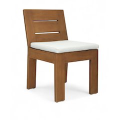 Mirella White Water Resistant Fabric Upholstered Outdoor Patio Dining Side Chair
