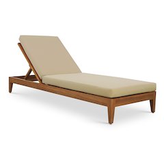 Mirella Tan Water Resistant Fabric Upholstered Outdoor Patio Chaise Lounge