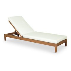 Mirella White Water Resistant Fabric Upholstered Outdoor Patio Chaise Lounge