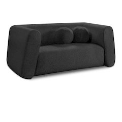 Abbington Black Boucle Fabric Loveseat