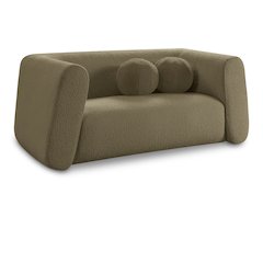 Abbington Olive Boucle Fabric Loveseat